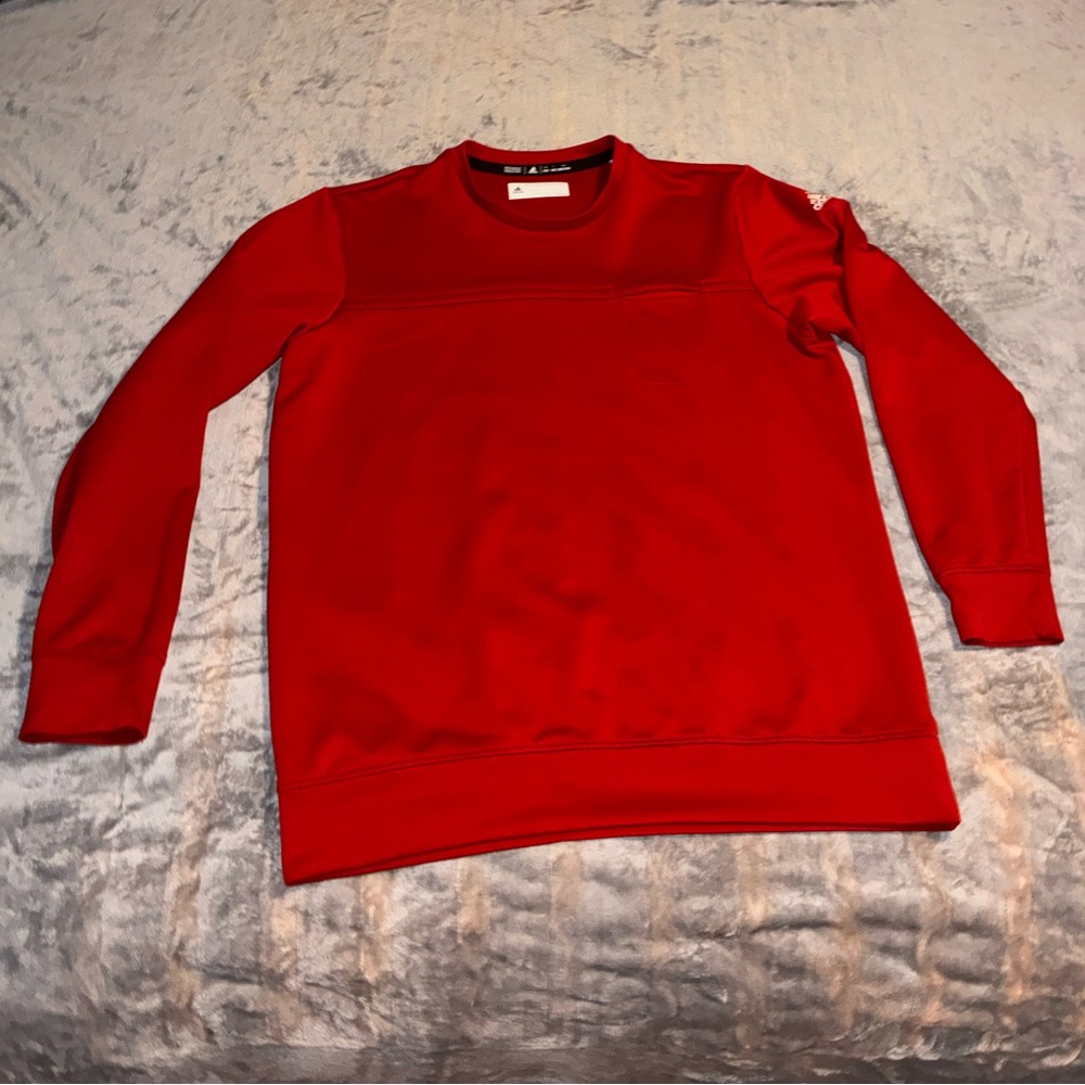 Adidas Vibrant Team Red Men's Crew Neck Long Sleeve